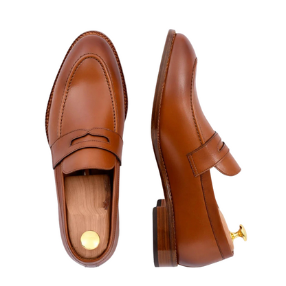 Men's Slip-On Oak Shoe with Stacked Heel