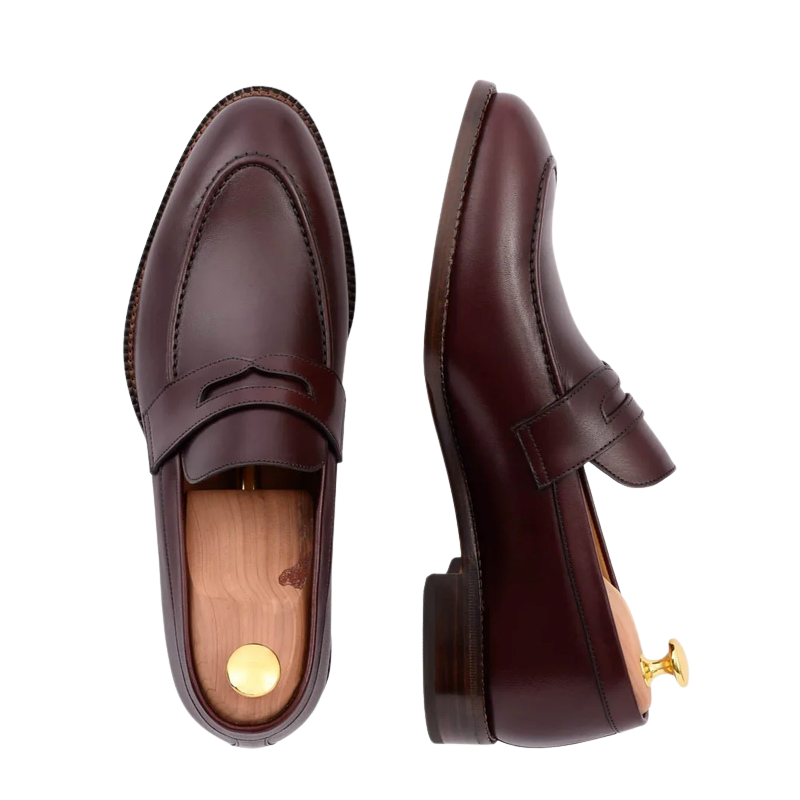 Men's Slip-On Oak Shoe with Stacked Heel