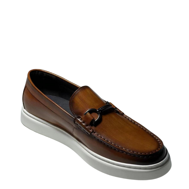 Men's Brown Hand Painted Horsebit Loafer