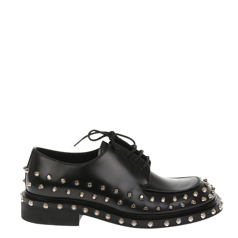 Men's Black Studded Derby Shoes
