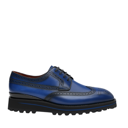 Luxury Shiny Leather Brogue Wingtip Shoe