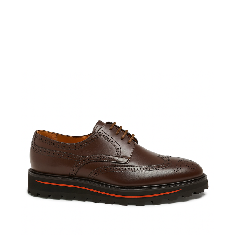 Luxury Shiny Leather Brogue Wingtip Shoe