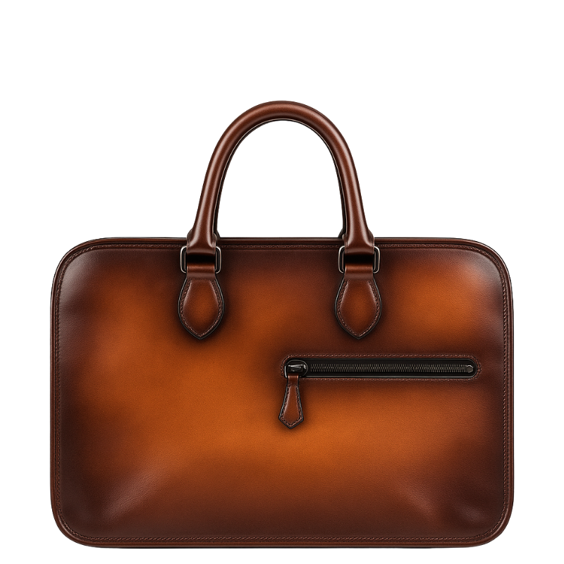 Men's Multifunctional Leather Luxury Green Briefcase Bag