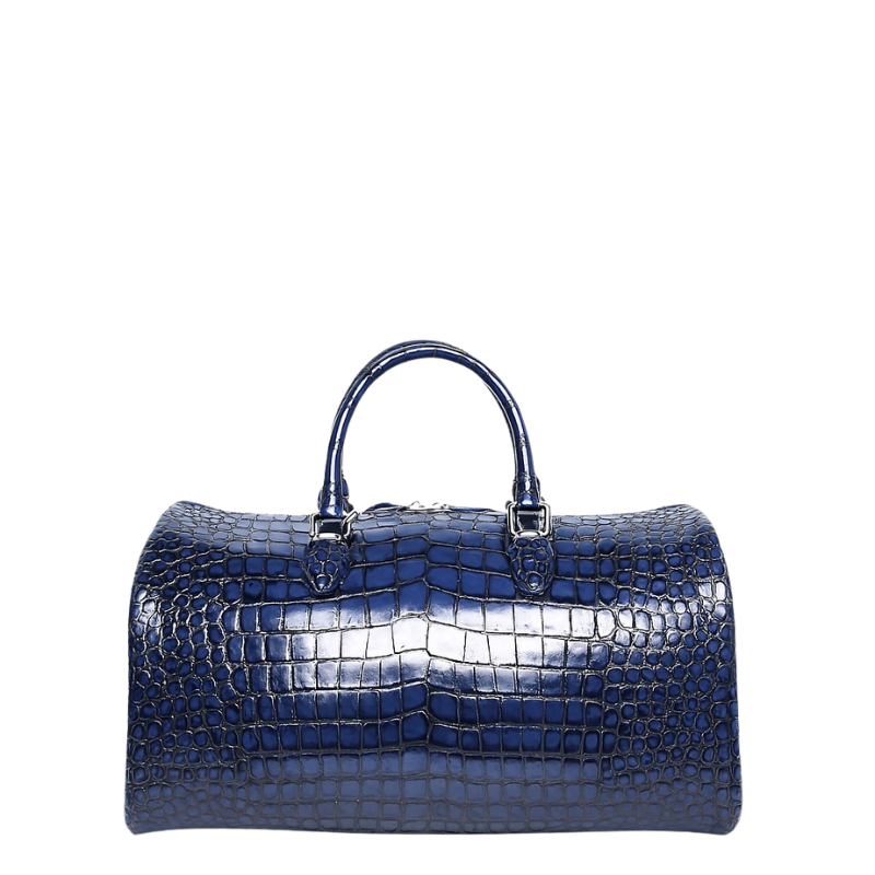 Italian Vintage Crocodile Leather Duffel Bag