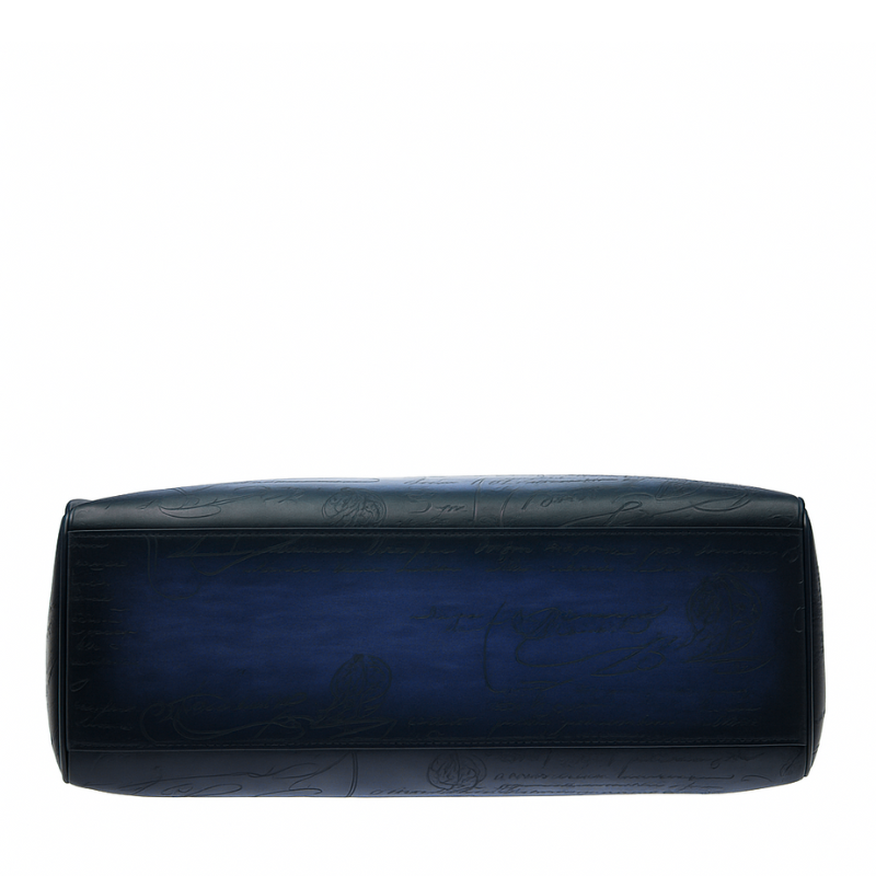 Premium Travel Duffel Leather Blue Luggage Bag