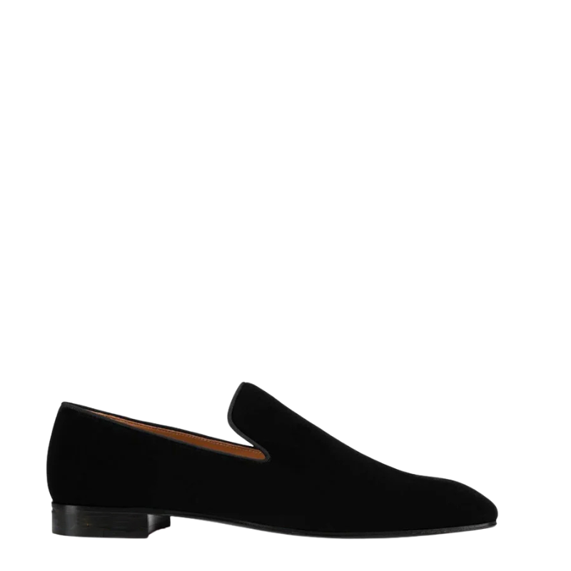Italian Black Velvet Loafer Shoes