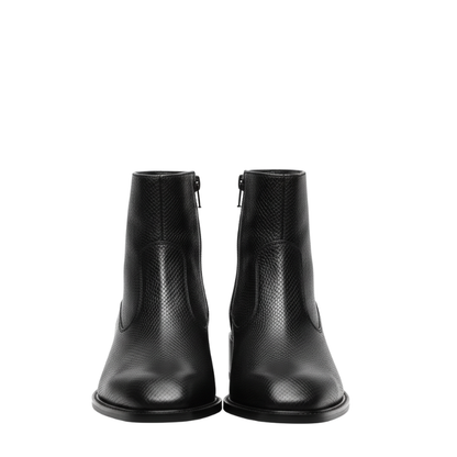 Regent Noir Textured Luxe Ankle Boots