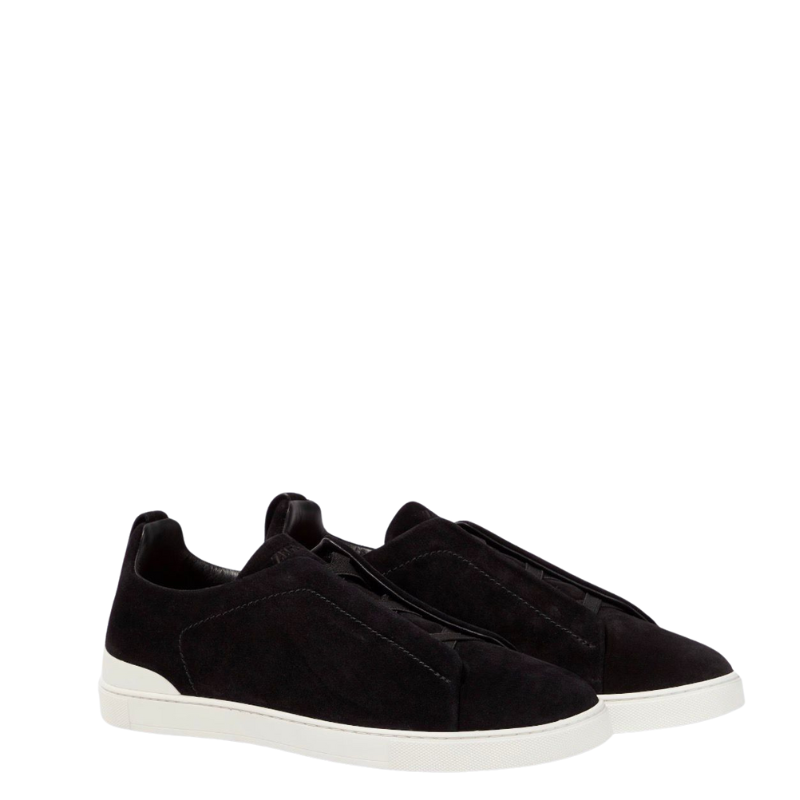 Men's Suede Triple Stitch Black sneaker