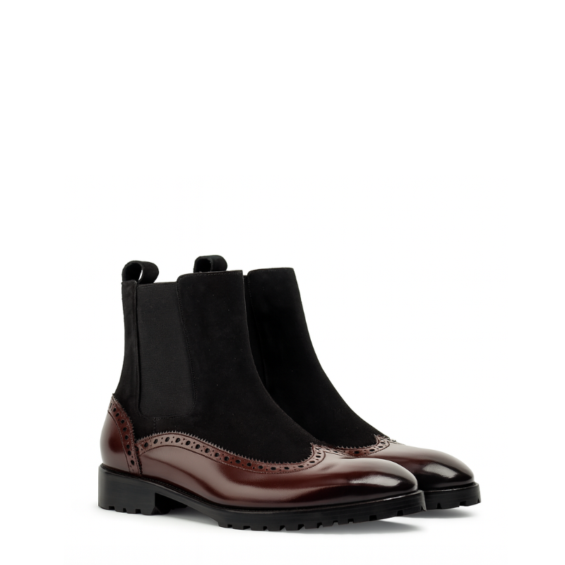 Luxury Dual Tone Round Toe Chelsea Boot
