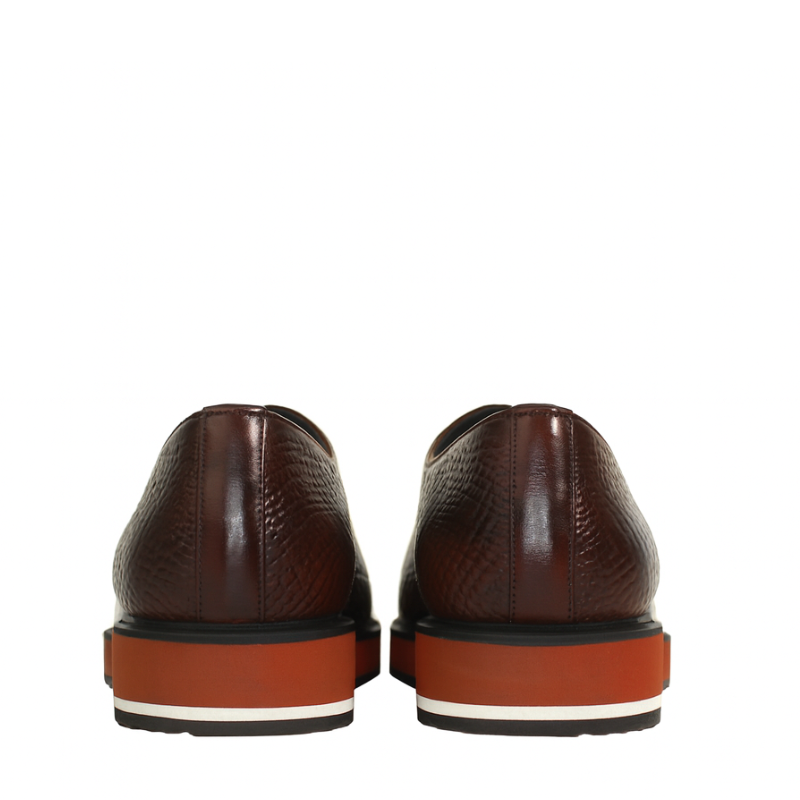 Italian Leather Dark Brown Sneaker with Stylish Hybrid Sole