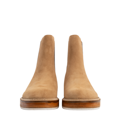Luxury Suede Leather Tan Chelsea Boot with Hybrid Sole