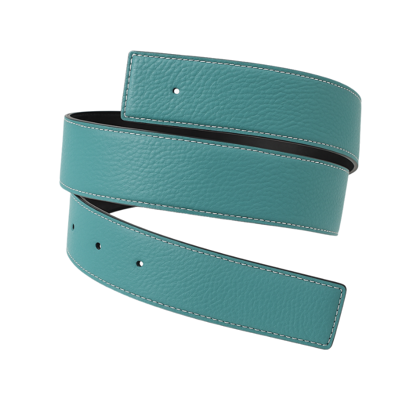 Italain Silver Regal Jaguar Buckle Belt with Brown Leather Strap