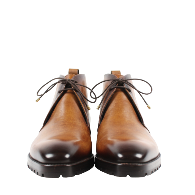Italian Leather Brown Stylish Chukkas Boot