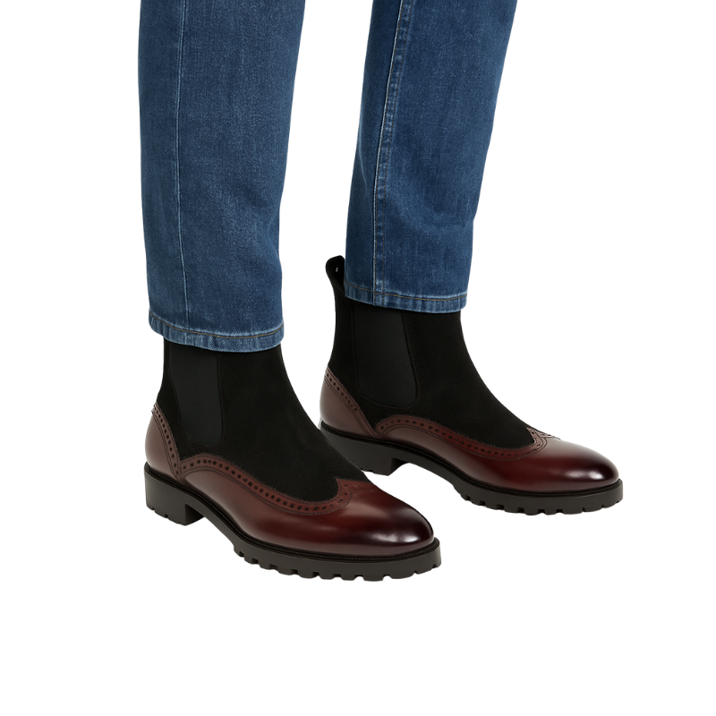 Luxury Dual Tone Round Toe Chelsea Boot