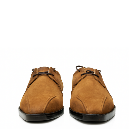 Men's Suede Leather Brown Lace Up Derby Shoe