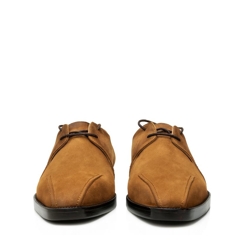 Men's Suede Leather Brown Lace Up Derby Shoe