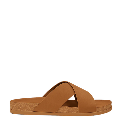Men's Cross Strap Suede Blue Comfort Slipper