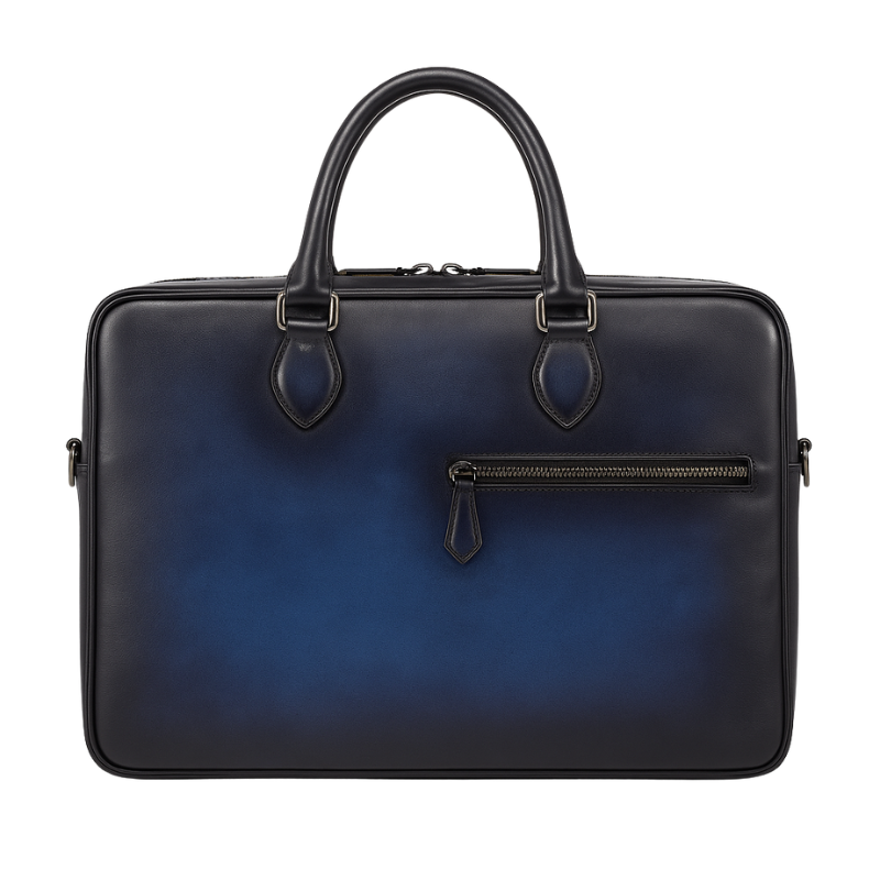 Men's Multifunctional Leather Luxury Burgundy Briefcase Bag