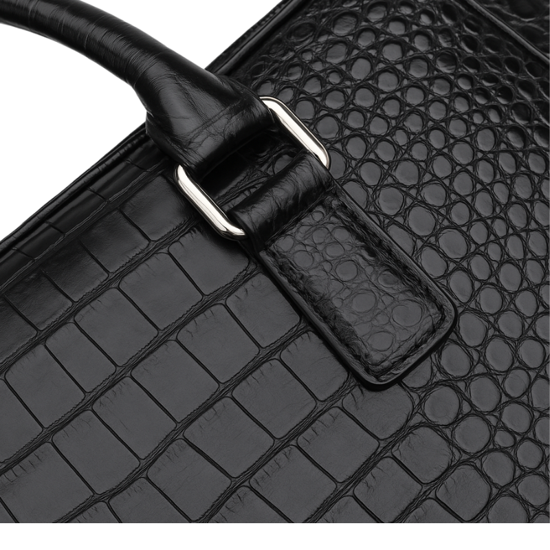 Italian Croco Leather Textured Briefcase Brown Edition