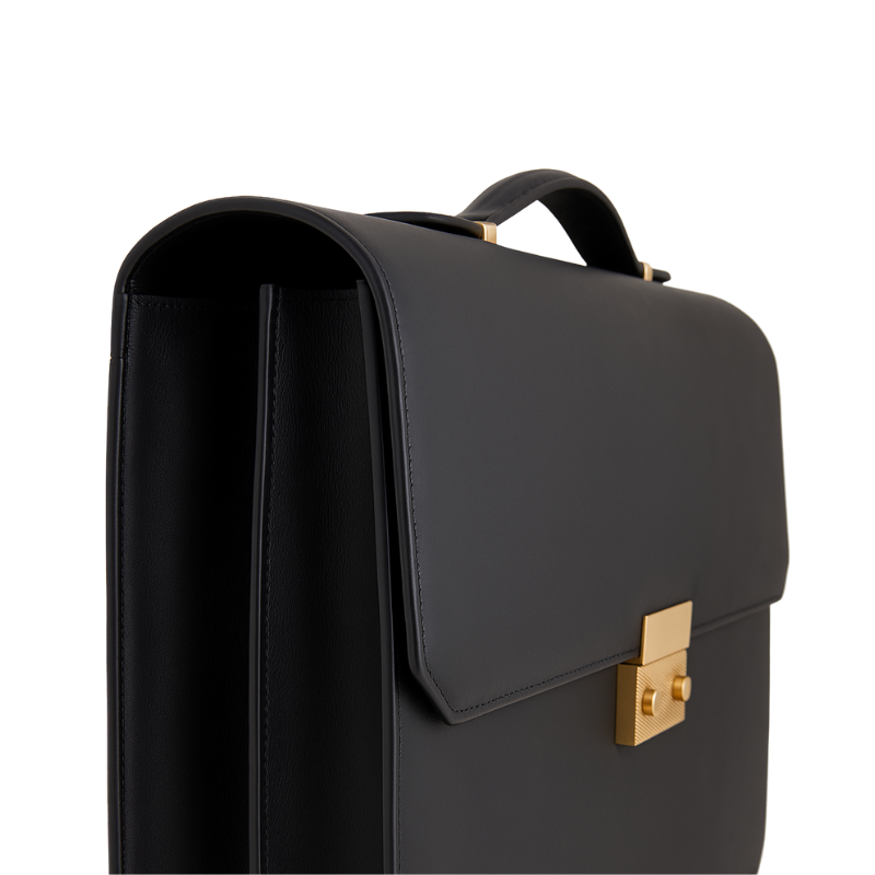 Men's Double Compartment Black Classy  Briefcase