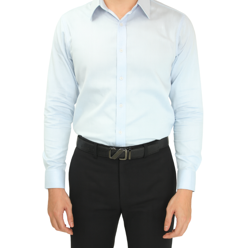 Croco Leather Black Strap Embossed Finish Belt with S Style Autolock Buckle