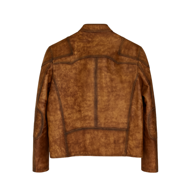 Stylish Casual Leather Zip-Front Biker Jacket