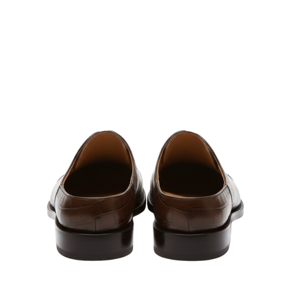 Monarch Croc-Embossed Oxford Mules