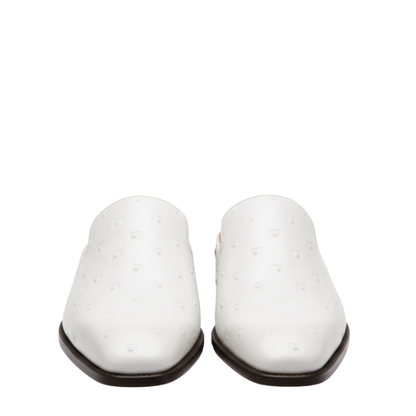 Imperial Frost Embossed Leather Mules