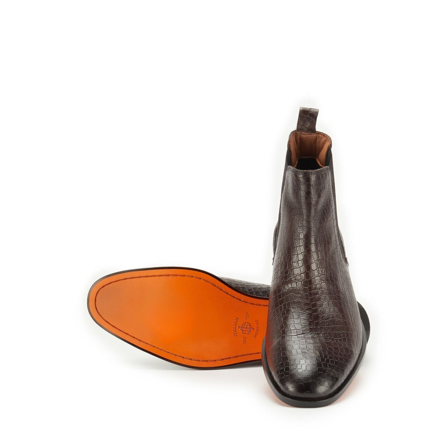 Light Brown Croco Boots