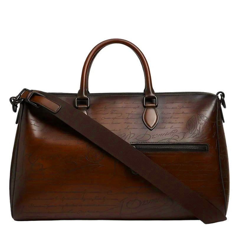 Premium Travel Duffel Leather Brown Luggage Bag