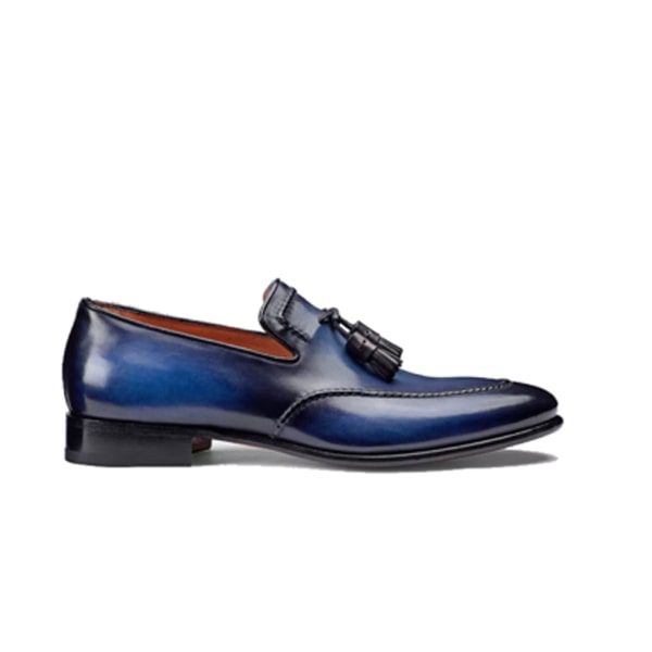 Blue Leather Tassel Loafer