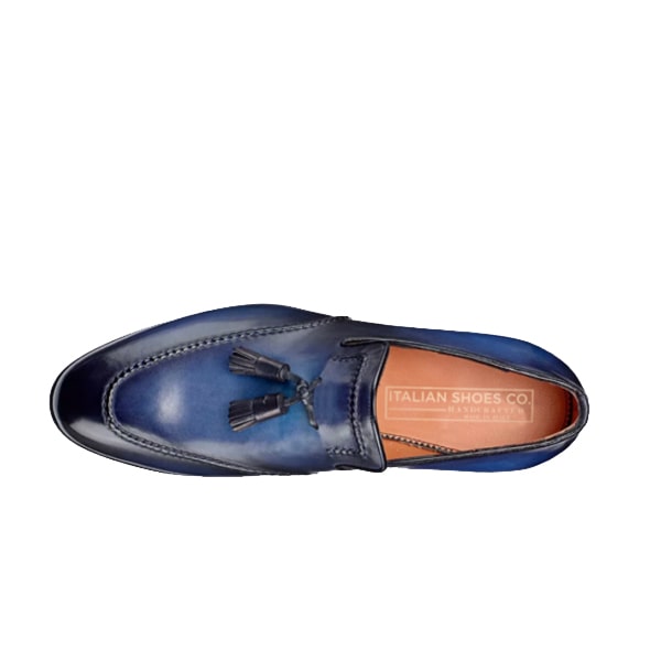 Blue Leather Tassel Loafer