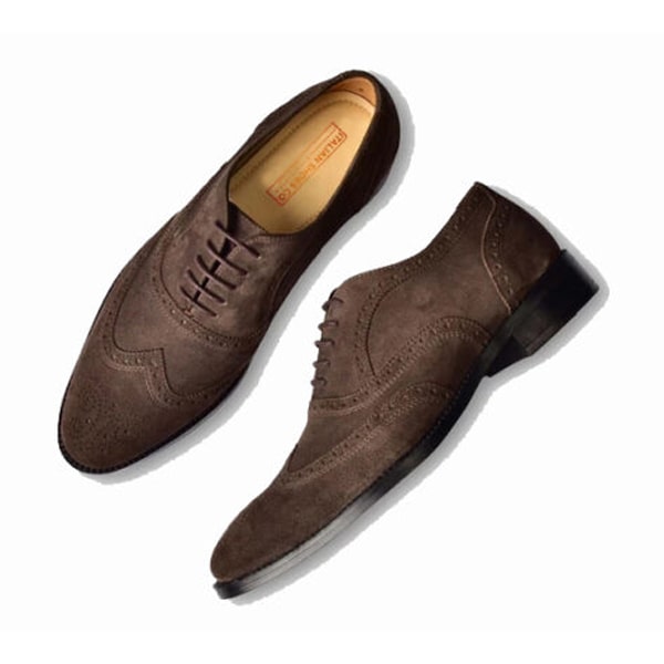 Wingtip Suede Leather Derby Shoe