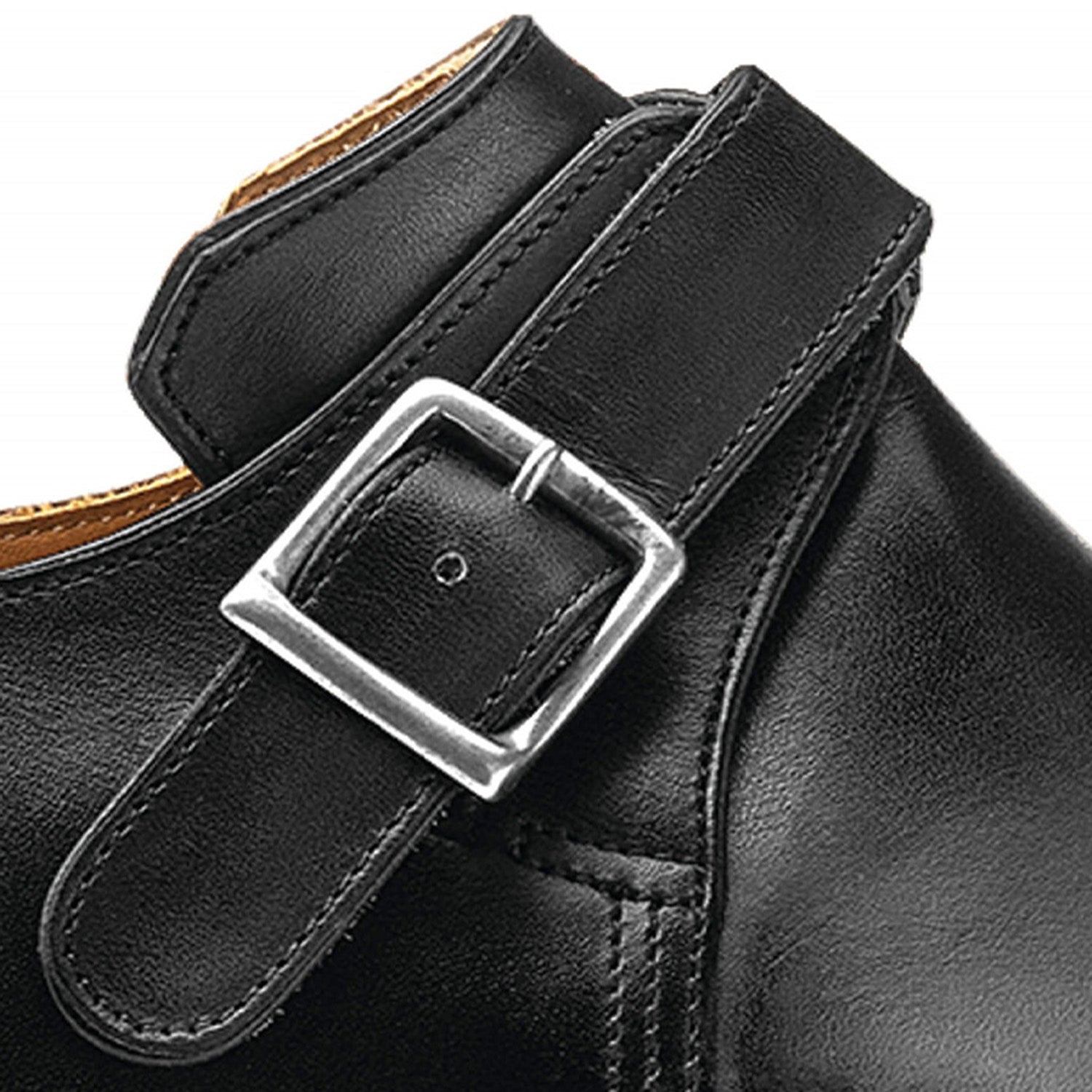 Black Calf Leather Buckle Shoes