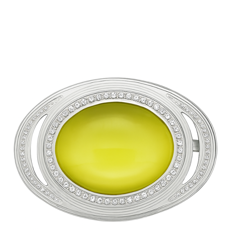 Cat's Eye Aura Silver Stones Regal Buckle