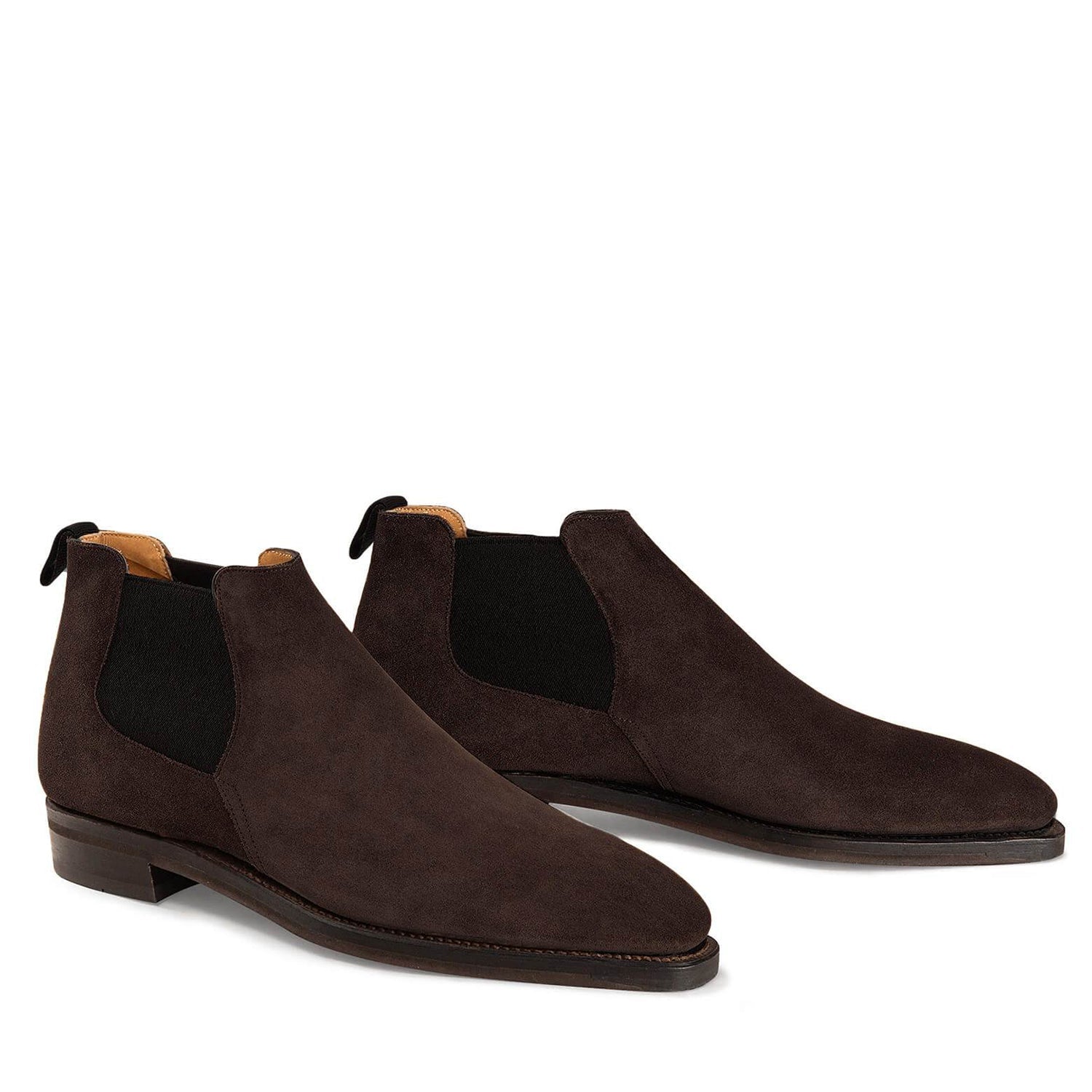 DARK BROWN SUEDE CALF LEATHER BOOTS