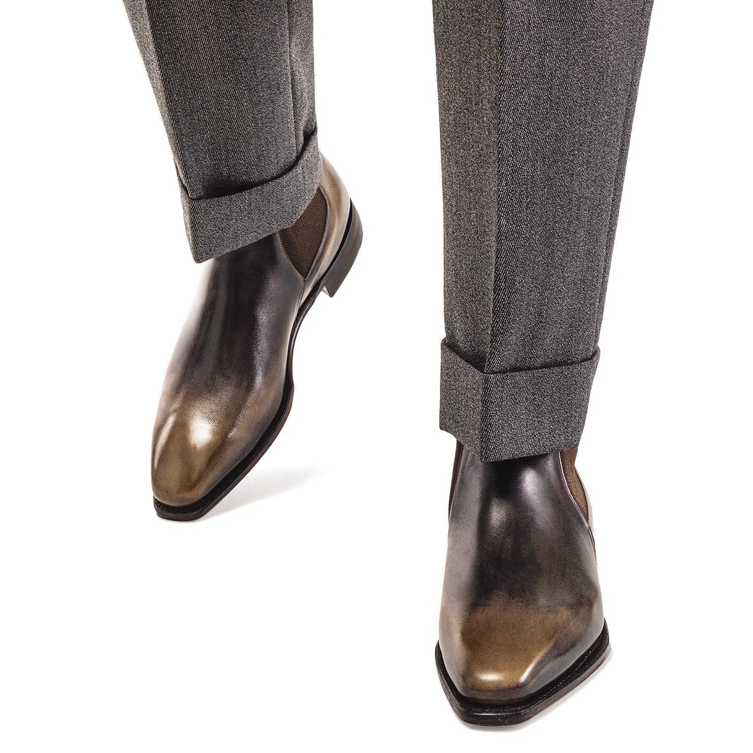 Old Black Calf Leather Boots