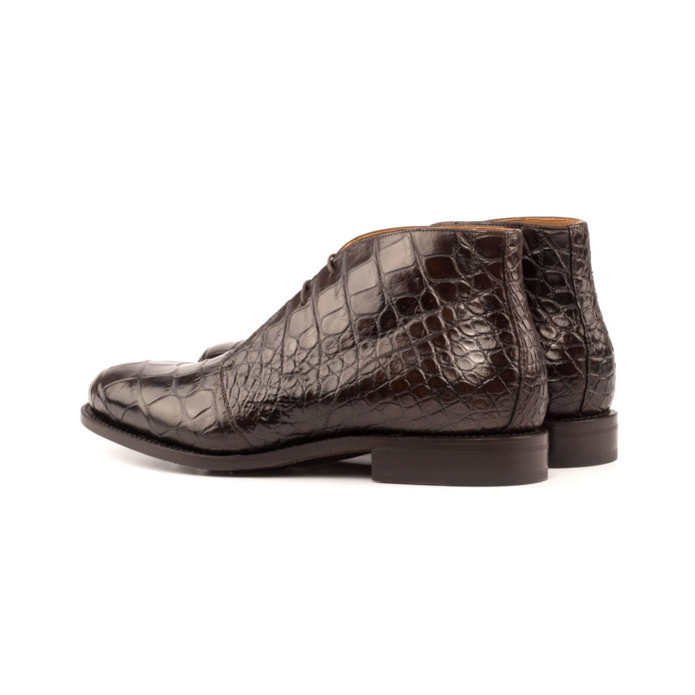 Brown Alligator Chukka Boots