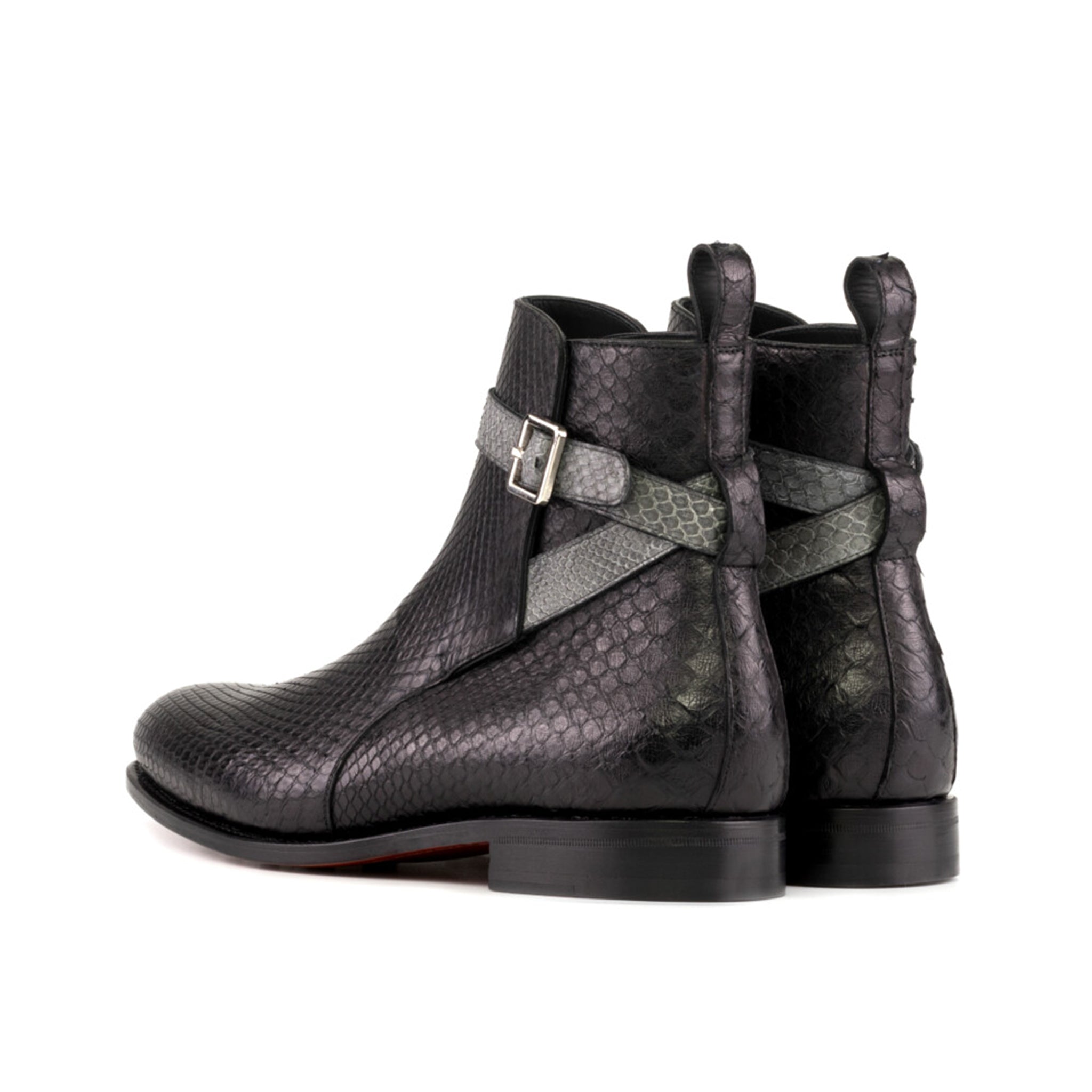 Round-Toe Python Jodhpur Boots