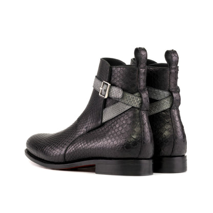 Round-Toe Python Jodhpur Boots