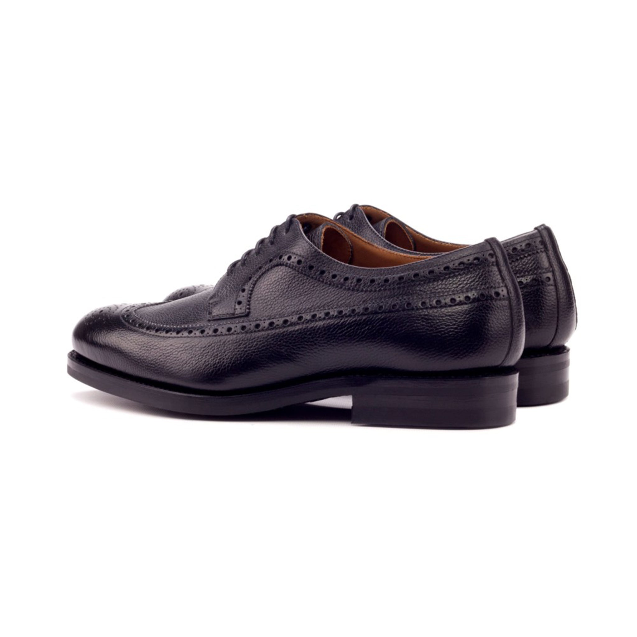 Black Leather Blucher Brogues Shoes