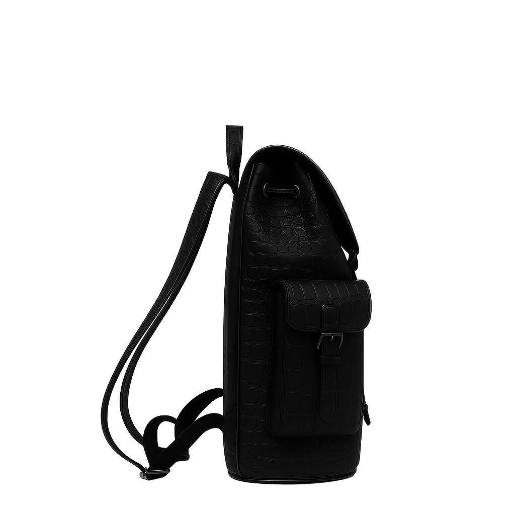 Luxury Blue Croco Leather Backpack