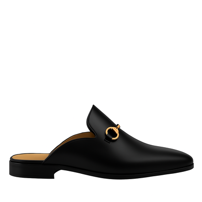 Plain Design Leather Mule Brown