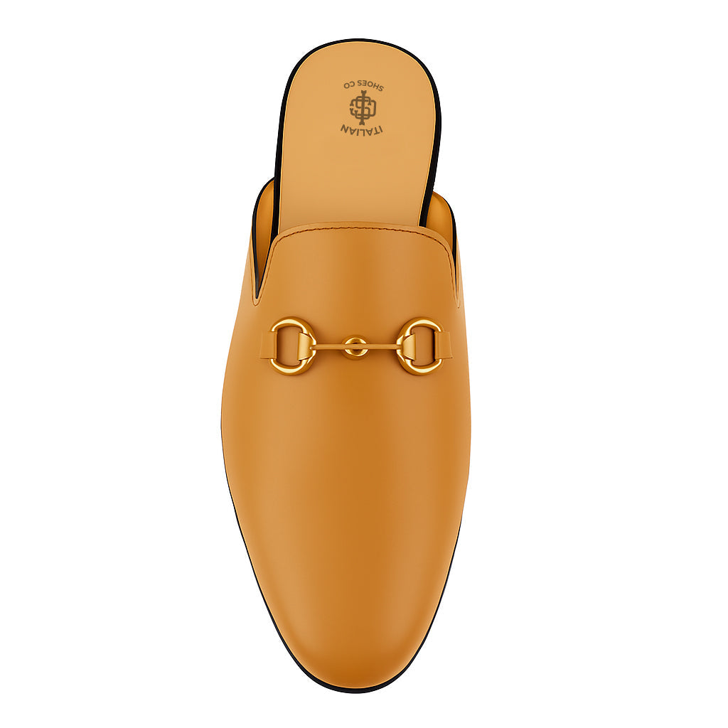 Plain Design Leather Mule Black