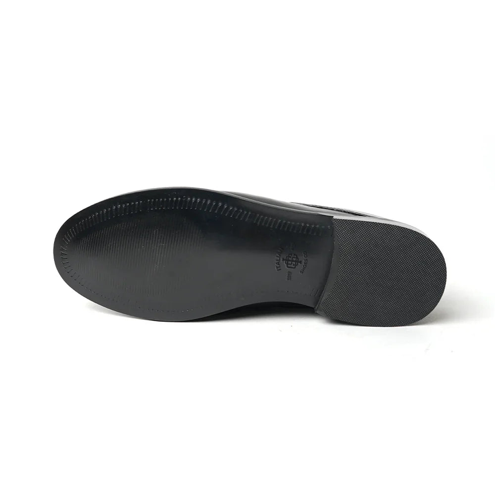 Half Mule Shoes - Black/Grey Leather