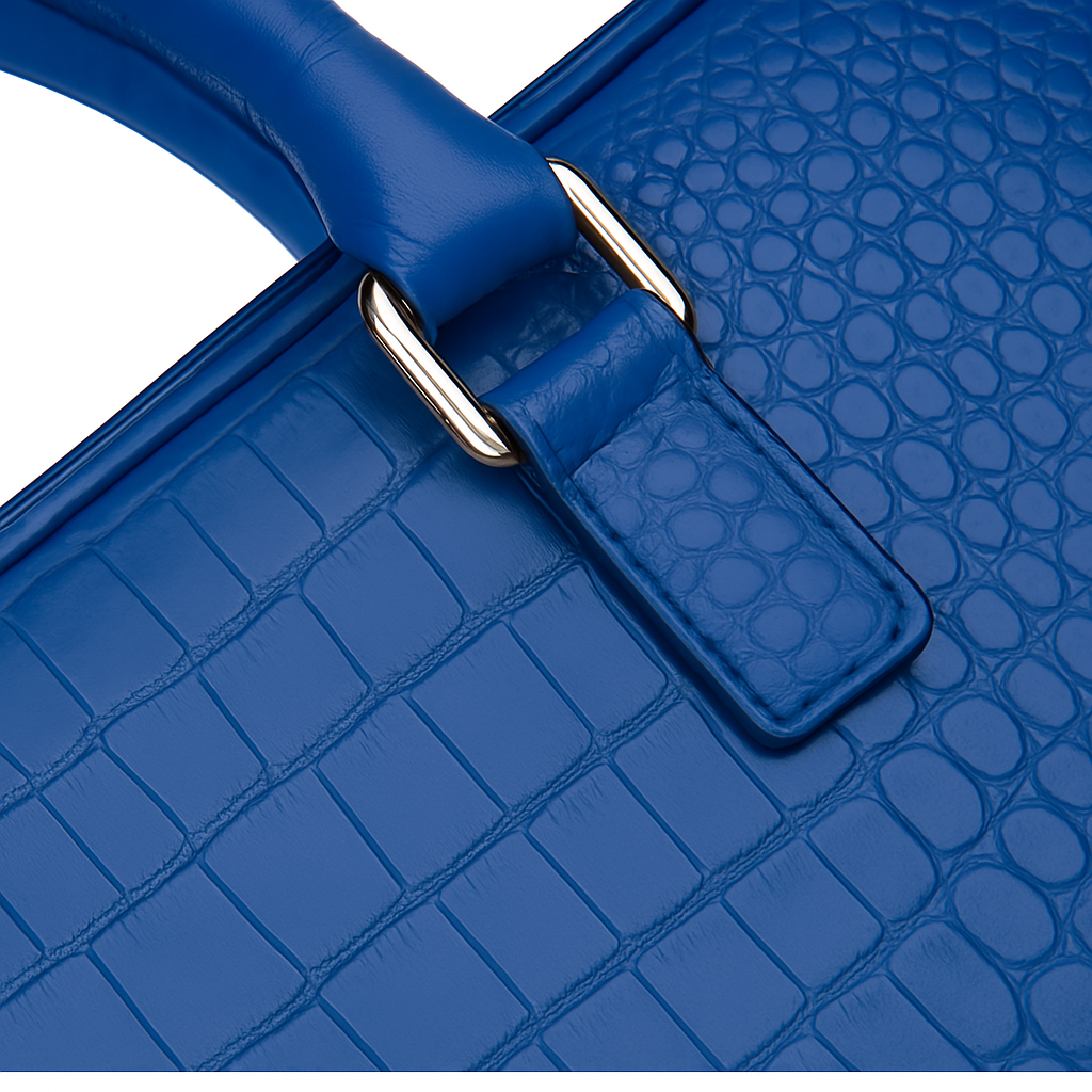 Italian Croco Leather Textured Briefcase Brown Edition