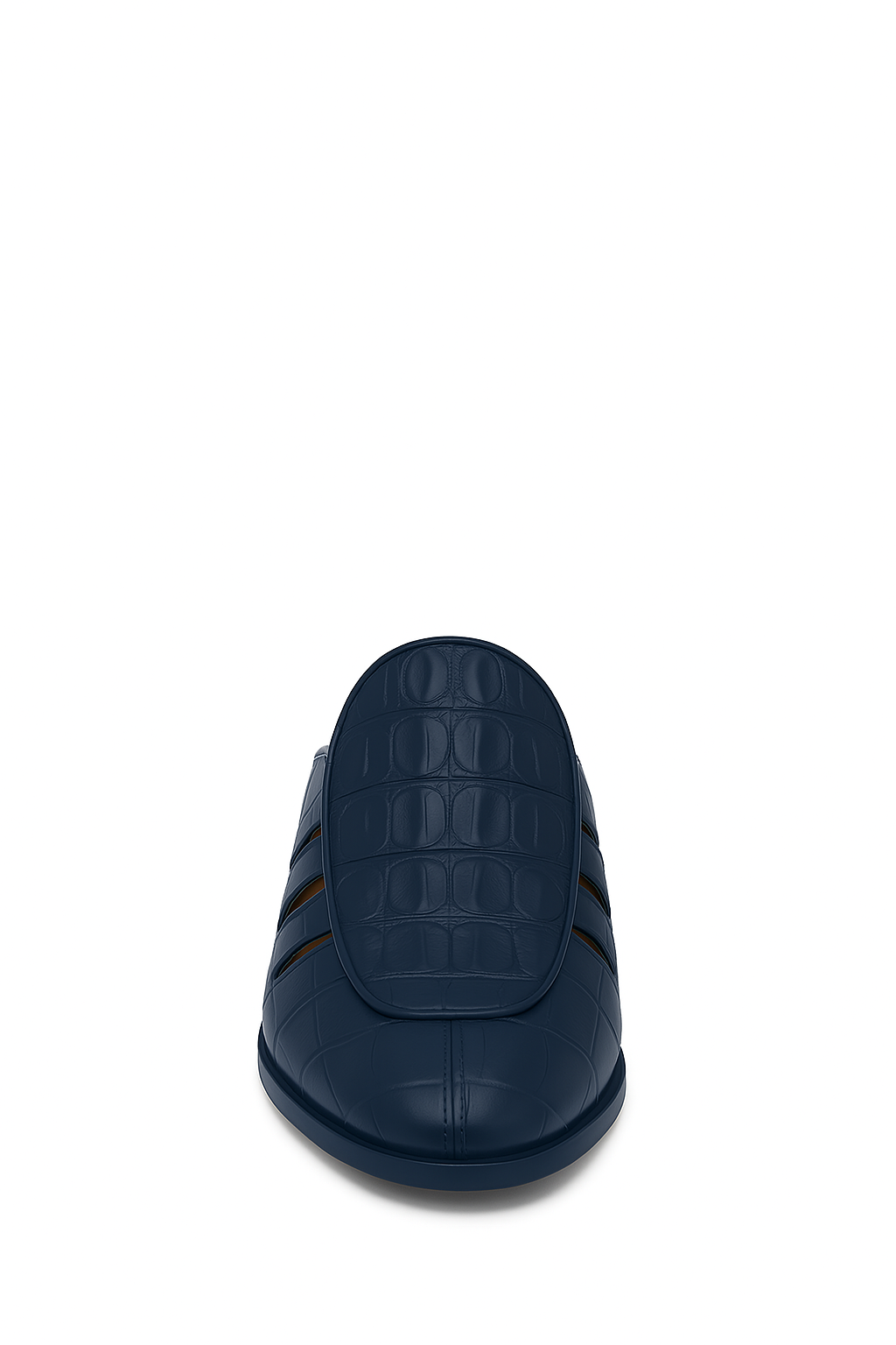 Stylish Croco Leather Mule Blue