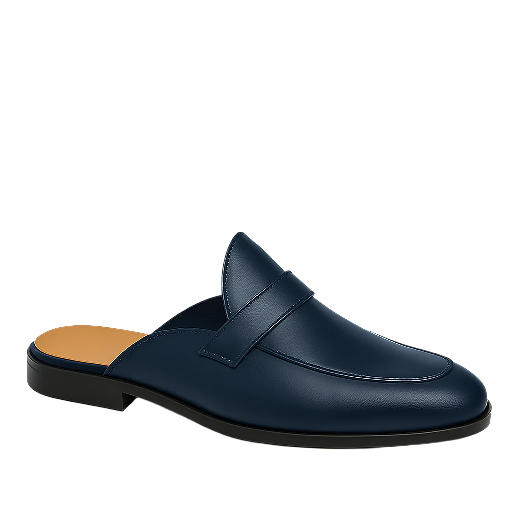 Single Strap Elegant Mule Blue