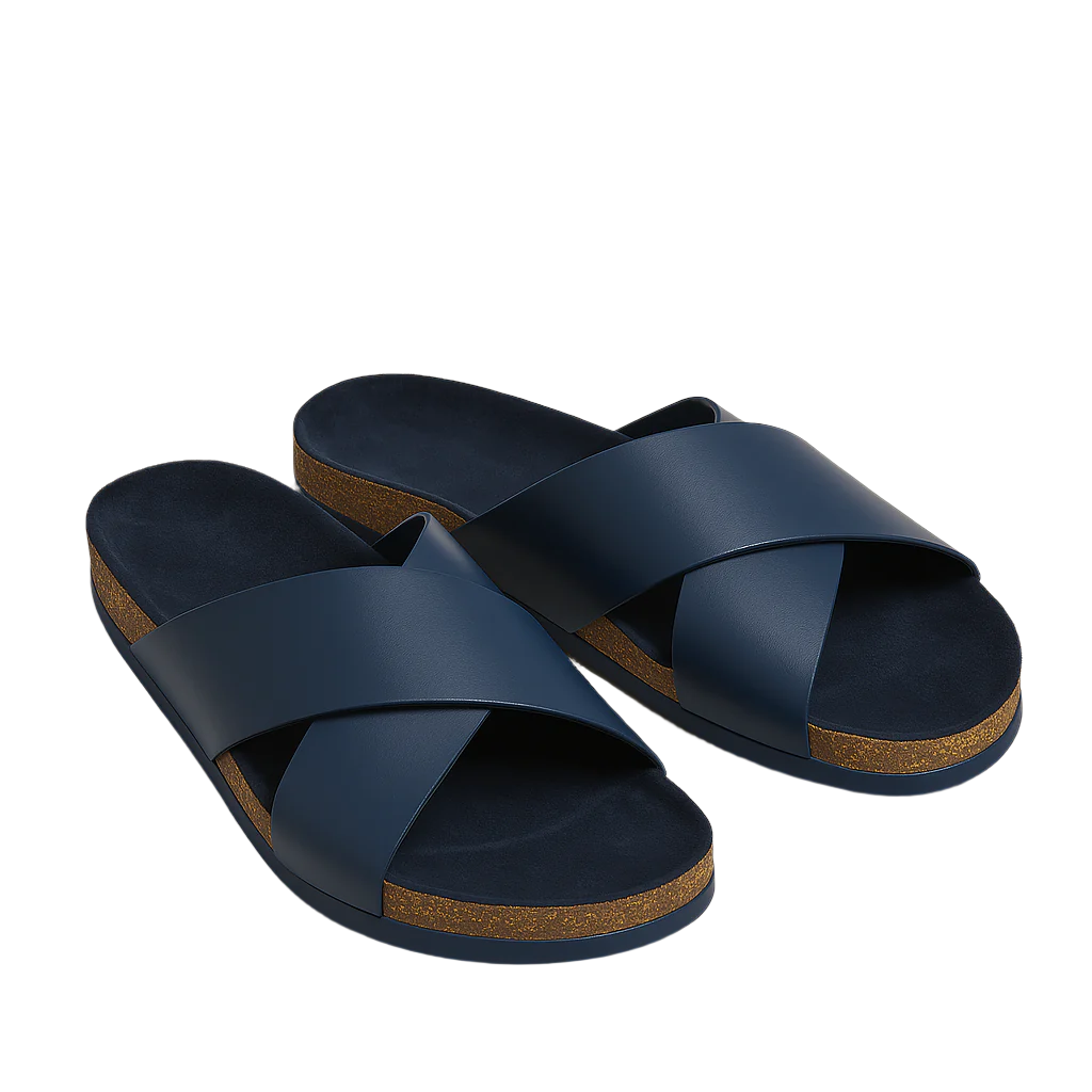 Pure Elegance Grey Leather Slipper