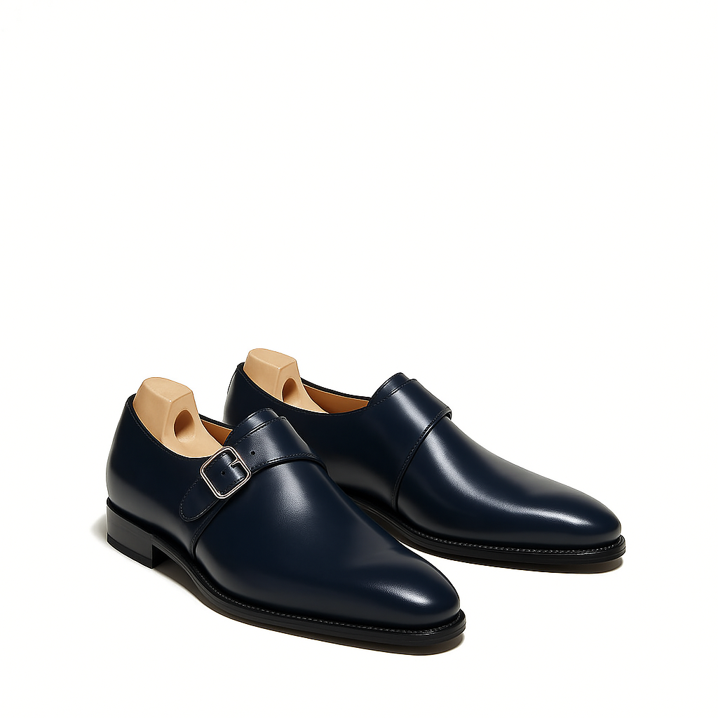 Classic Black Monk Strap Leather Shoe